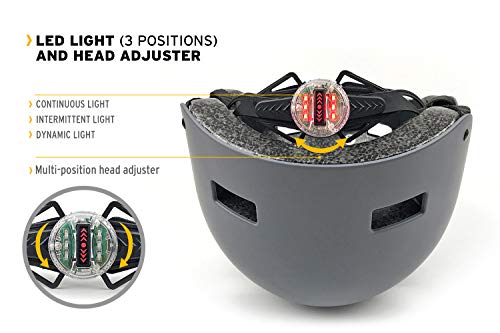 PANK Casco de Patinete eléctrico Adulto homologado CE, Bicicleta Urbana, Skateboard y Patines. Luz led Posterior. Ajustable, Resistente, Ligero y cómodo.