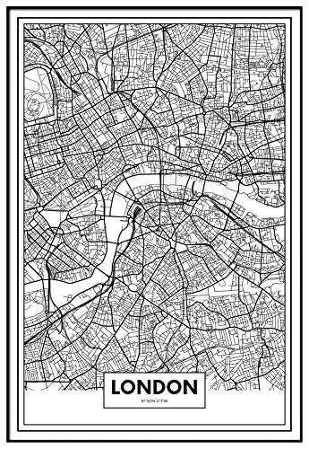 Panorama Póster Mapa de Londres 21x30cm - Impreso en Papel 250gr - Póster Pared - Cuadros Modernos Decoración Salón - Cuadros para Dormitorio - Póster Decorativos