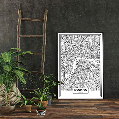 Panorama Póster Mapa de Londres 21x30cm - Impreso en Papel 250gr - Póster Pared - Cuadros Modernos Decoración Salón - Cuadros para Dormitorio - Póster Decorativos