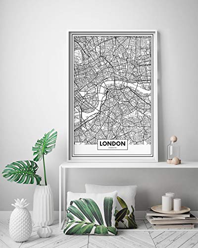 Panorama Póster Mapa de Londres 21x30cm - Impreso en Papel 250gr - Póster Pared - Cuadros Modernos Decoración Salón - Cuadros para Dormitorio - Póster Decorativos