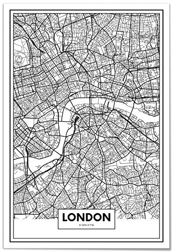Panorama Póster Mapa de Londres 21x30cm - Impreso en Papel 250gr - Póster Pared - Cuadros Modernos Decoración Salón - Cuadros para Dormitorio - Póster Decorativos