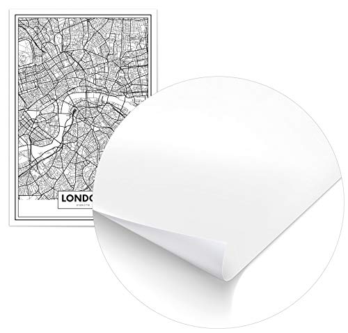 Panorama Póster Mapa de Londres 21x30cm - Impreso en Papel 250gr - Póster Pared - Cuadros Modernos Decoración Salón - Cuadros para Dormitorio - Póster Decorativos