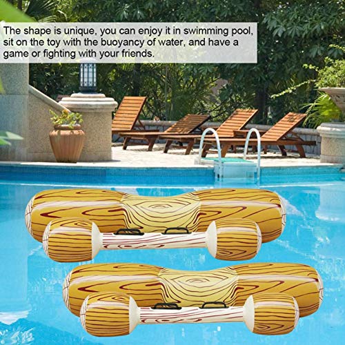 Paquete de 4 piezas de juguetes acuáticos flotantes inflables Troncos de batalla aireados, Cama flotante Tumbona de piscina Bote flotante para piscina fiesta playa, piscina Juguetes para adultos/niños