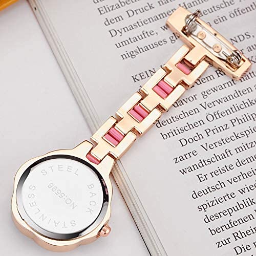 Paramedic Brooch Pin Medical Nurse Watch for Doctors Gift Women Clip-on Stainess Steel Pocket Watch Pendant Crystal Flower