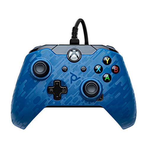 PDP Gaming - Mando con Cable Licenciado (Xbox One), Azul (Blue Camo)