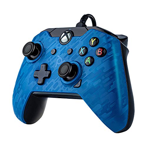 PDP Gaming - Mando con Cable Licenciado (Xbox One), Azul (Blue Camo)