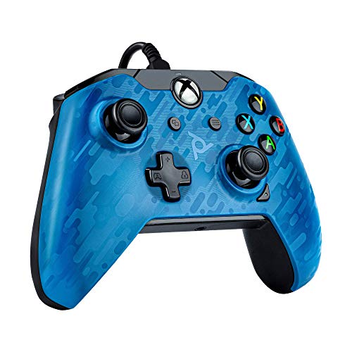 PDP Gaming - Mando con Cable Licenciado (Xbox One), Azul (Blue Camo)