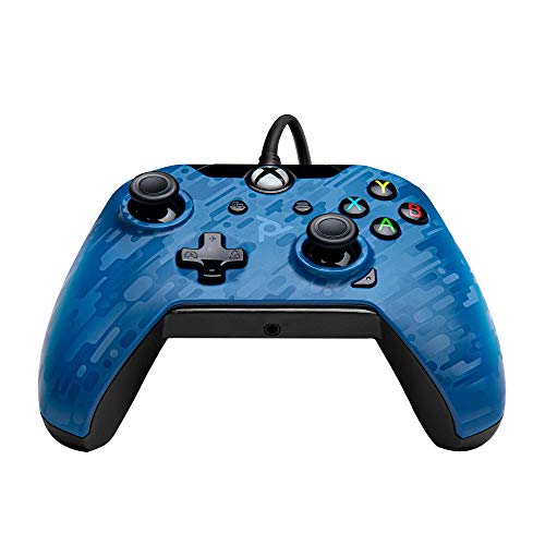 PDP Gaming - Mando con Cable Licenciado (Xbox One), Azul (Blue Camo)