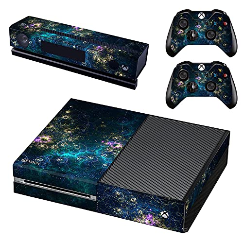 Pegatina De Piel con Patrón De Anime para Microsoft Game Console (Xbox One, Azul) Y 2 Controladores Y Kinect 2.0 Pegatina De Piel De PVC - para Placas Frontales, Protectores De Xbox One,0723