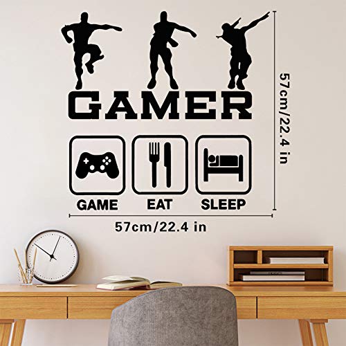 Pegatinas de pared con controlador de Gamer Boy para pared, pegatinas de pared para el hogar, decoración de dormitorio de sala de juegos