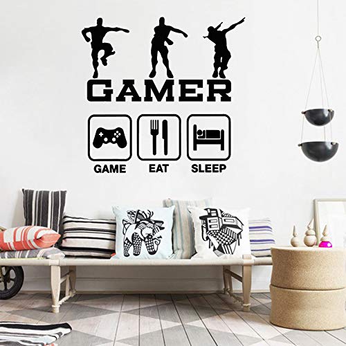 Pegatinas de pared con controlador de Gamer Boy para pared, pegatinas de pared para el hogar, decoración de dormitorio de sala de juegos