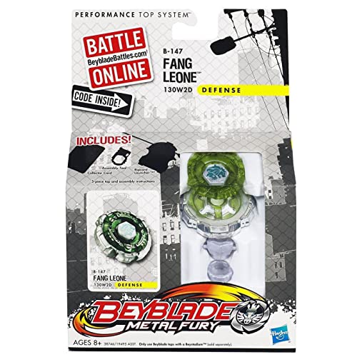 Peonza Lanzador Metal Fury Fang Leone B-147 130W2D Defensa, 1 Unidad