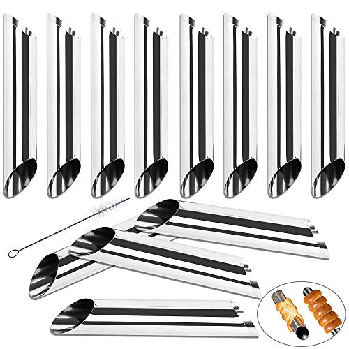 PERFETSELL 12 Pcs Tubos Repostería Molde Cannoli Moldes Acero Reposteria Tubos para Cannolis Moldes para Repostería Tubos Metalicos Repostería Moldes para Cannolis Repostería + Un Cepillo de Limpieza