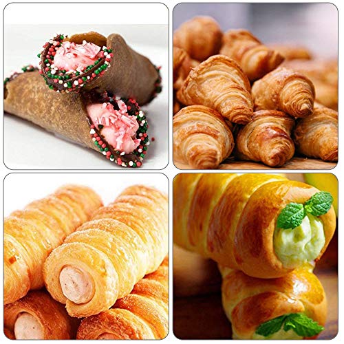 PERFETSELL 12 Pcs Tubos Repostería Molde Cannoli Moldes Acero Reposteria Tubos para Cannolis Moldes para Repostería Tubos Metalicos Repostería Moldes para Cannolis Repostería + Un Cepillo de Limpieza