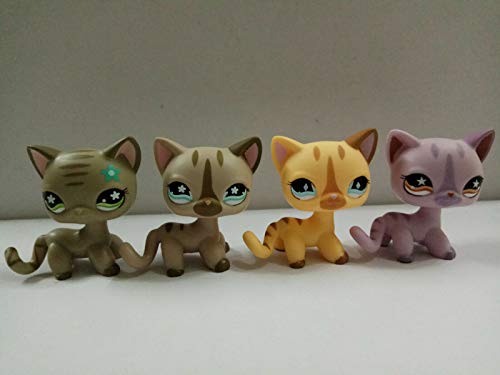 Pet Shop 4pcs/LPS Striped Short Hair Cat Littlest Toy Cute