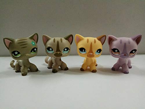 Pet Shop 4pcs/LPS Striped Short Hair Cat Littlest Toy Cute