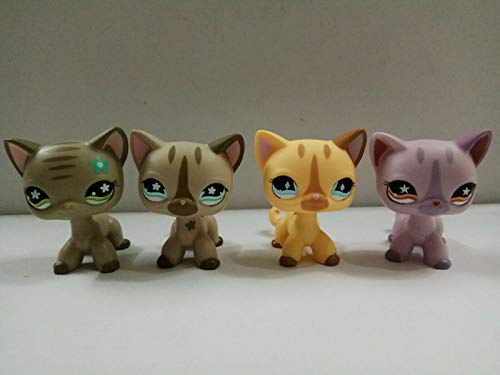 Pet Shop 4pcs/LPS Striped Short Hair Cat Littlest Toy Cute