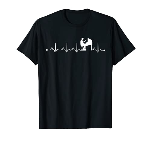 Piano Heartbeat EKG Pianist Pulse EKG Pllayer Camiseta