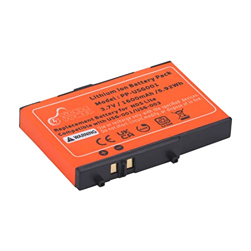 Pickle Power Batería de 1600 mAh para Nintendo NDS Lite consola con herramientas, compatible con USG-001 y USG- 003