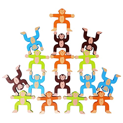 Pineapplen Juguete Apilable de Madera, Juego de ConstruccióN, Monos, Juguete de Enclavamiento, Bloques de Equilibrio, Juguete, Mejores Regalos para NiñOs, Juguete para NiñOs PequeñOs