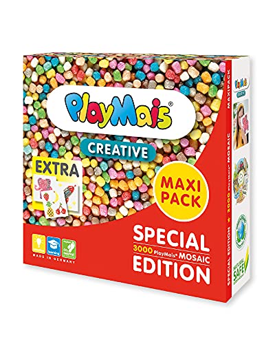 PlayMais MAXI PACK Creative para niños a partir de 3 años, juguete de motricidad con 3000 PlayMais & Plantillas | Estimula la creatividad y la motricidad fina