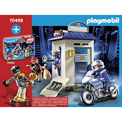 PLAYMOBIL City Action 70498 Starter Pack Policía, para niños a Partir de 3 años