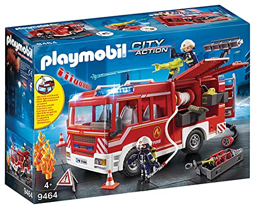 PLAYMOBIL City Action Camión de Bomberos con Luces y Sonido, a Partir de 4 Años (9464)
