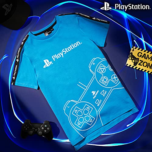 PlayStation Camiseta De Manga Corta para Niños, Camiseta Azul De Algodón, Regalos para Niño De Entre 5-15 Años (Azul, 7-8 años, 7_Years)