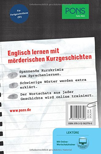 PONS Lektüre Murder in the Moonlight: Mörderische Kurzkrimis zum Englischlernen mit Online-Wortschatztrainer