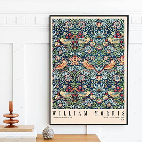 PóSter De La ExposicióN De William Morris Victoria And Albert Museum London Strawberry Thieves PatróN Flor Arte De La Pared PóSter DecoracióN 80x100cm (32x40") Sin Marco