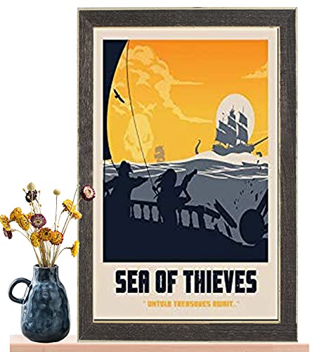 Póster de lona con cajón de botín de Sea Of Thieves, póster de Knowledge de Thieves, diseño de piratas de Sea Of Thieves, póster de 12 x 18 pulgadas