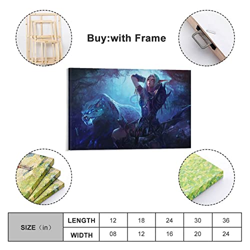 Póster de World Of Warcraft de videojuego y arte de pared con impresión moderna de decoración de dormitorio familiar de 30 x 45 cm