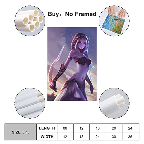 Póster de World Of Warcraft, póster de lienzo y arte de pared, diseño moderno de la familia, decoración del dormitorio de 20 x 30 pulgadas (50 x 75 cm)