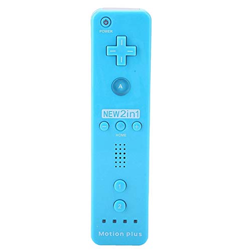 Potente botón Somatosensorial Controlador de Juegos Pequeño Controlador de Mango de Juego de Moda con Joystick analógico para Nintendo Wii/WiiU para Controlador de(Blue)