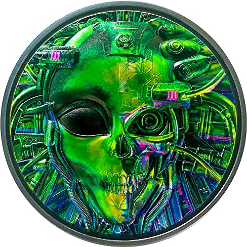 Power Coin Alien Cyborg Revolution 3 Oz Moneda Plata 20$ Palau 2021