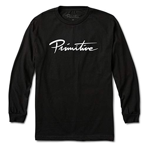 Primitive Men's Nuevo Script Long Sleeve T Shirt Black M
