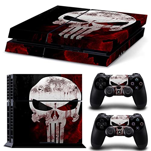PS4 Skin Para Console Y Controller De 46 North Design, Misma Calidad Que La Decal Para Coche, Punisher Revenger Superhéroe Castigar Negro Rojo Héroe, Alta Calidad, Duraderas, Fabricadas En Canadá