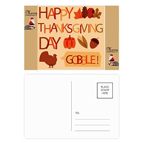 Pumkin Thanksgiving Day Turkey Pattern Santa Claus Gift Postcard Thanks Card Mailing 20pcs