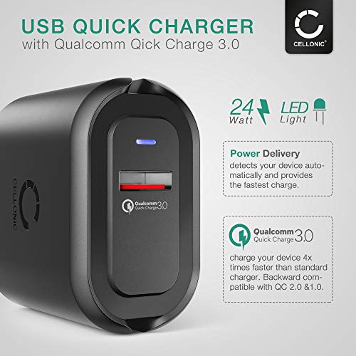 QC3.0 Adapter + Cargador inalámbrico 10W Fast Charge compatible con Samsung Galaxy S21, S20, iPhone 12, 11, X P30 Pro, Pixel 5, Mi 10 Wireless Charger Cargador por inducción Cargador rápido sin cables