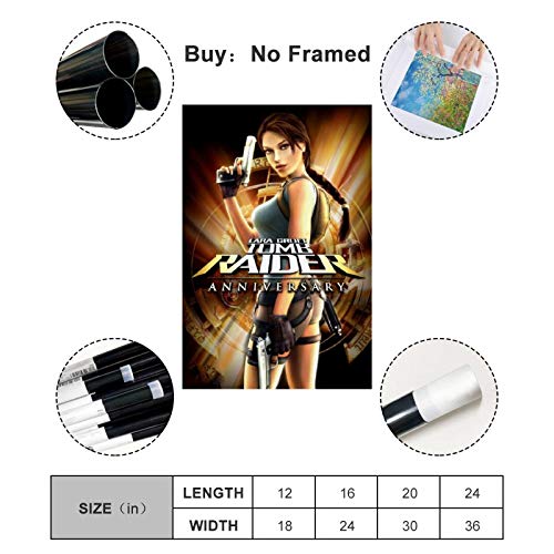 Qiuni Lara Croft Tomb Raider Aniversario Psp Lienzo artístico artístico y arte de pared Impresión moderna para dormitorio familiar 30 x 45 cm