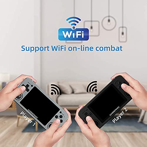 QIXIAOCYB RG351M Consola de Juegos de Mano Retro con 6 4GB TF Tarjeta 2500 Juegos Abiertos Sourt Sistema Linux Sistema DE ALIMIENTE ALOYA Consoles DE Pantalla Compatible con PSP / PS1 / N64 / NDS