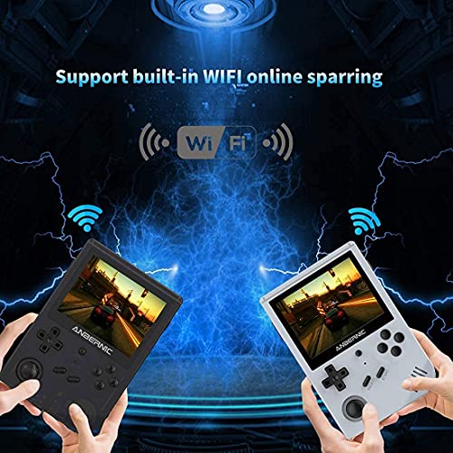 QIXIAOCYB RG351V Consola de juegos de mano WIFI Consola de juego retro con 6 4G TF Tarjeta 2500 juegos Open Source Linux System Console Portable Game Console compatible con PSP / PS1 / NDS Consola ret