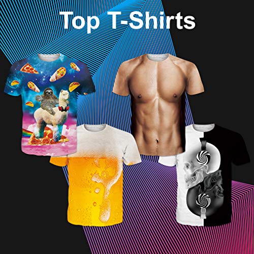 RAISEVERN Camisetas Hawaianas para Hombre Gráficos en 3D con Manga Corta, Camisetas Divertidas de Verano, Coco Tree