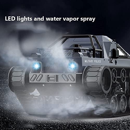 RC Cars 1/12 Scale High-Speed Off-Road Remote Control Tank Car Electric 4WD All-Terrain 30° Climbing RC Tank Steam Spray 360°Rotating Drift RC Vehicle Gifts for Children and Adults (White Regular
