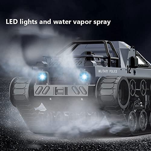 RC Cars 1/12 Scale High-Speed Off-Road Remote Control Tank Car Electric 4WD All-Terrain 30° Climbing RC Tank Steam Spray 360°Rotating Drift RC Vehicle Gifts for Children and Adults (White Spray v