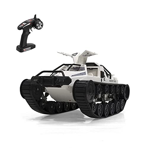 RC Cars 1/12 Scale High-Speed Off-Road Remote Control Tank Car Electric 4WD All-Terrain 30° Climbing RC Tank Steam Spray 360°Rotating Drift RC Vehicle Gifts for Children and Adults (White Spray v