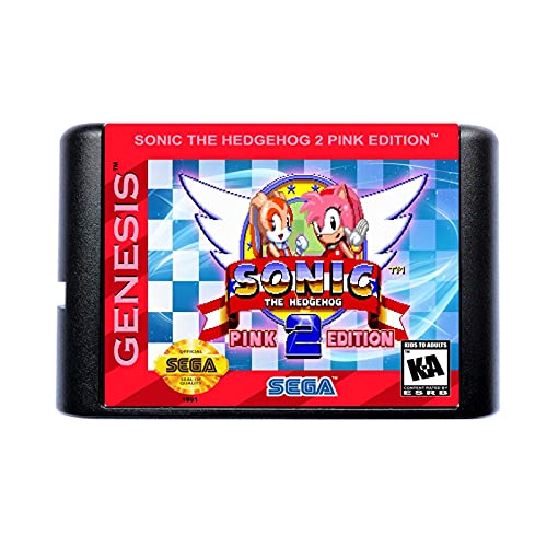Red plum GAOHEREN Sonic 2 Rosa edición 16 bits Maryland Tarjeta de Juego Apta para Sega Mega Drive Fit para Génesis GHR