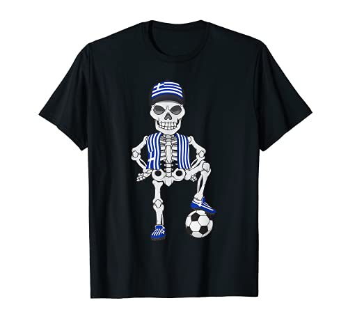 Regalo del equipo de fans de Greece Football Skeleton Camiseta