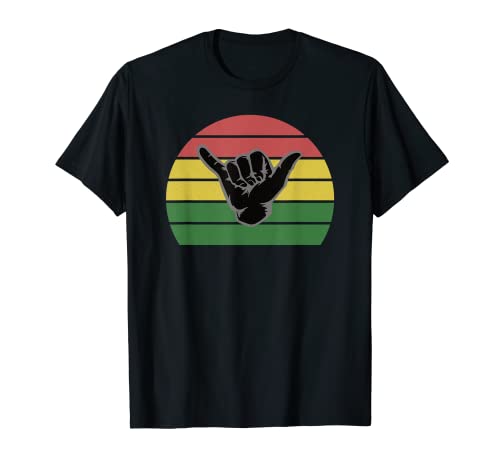 Reggae Shaka Aloha Hang Loose Rasta Rastafari Surfer Hawaii Camiseta