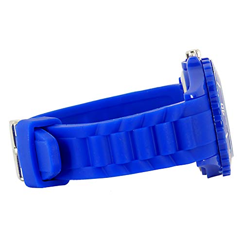Reloj Cuarzo Azul Silicona Redondo Moustage Plomero